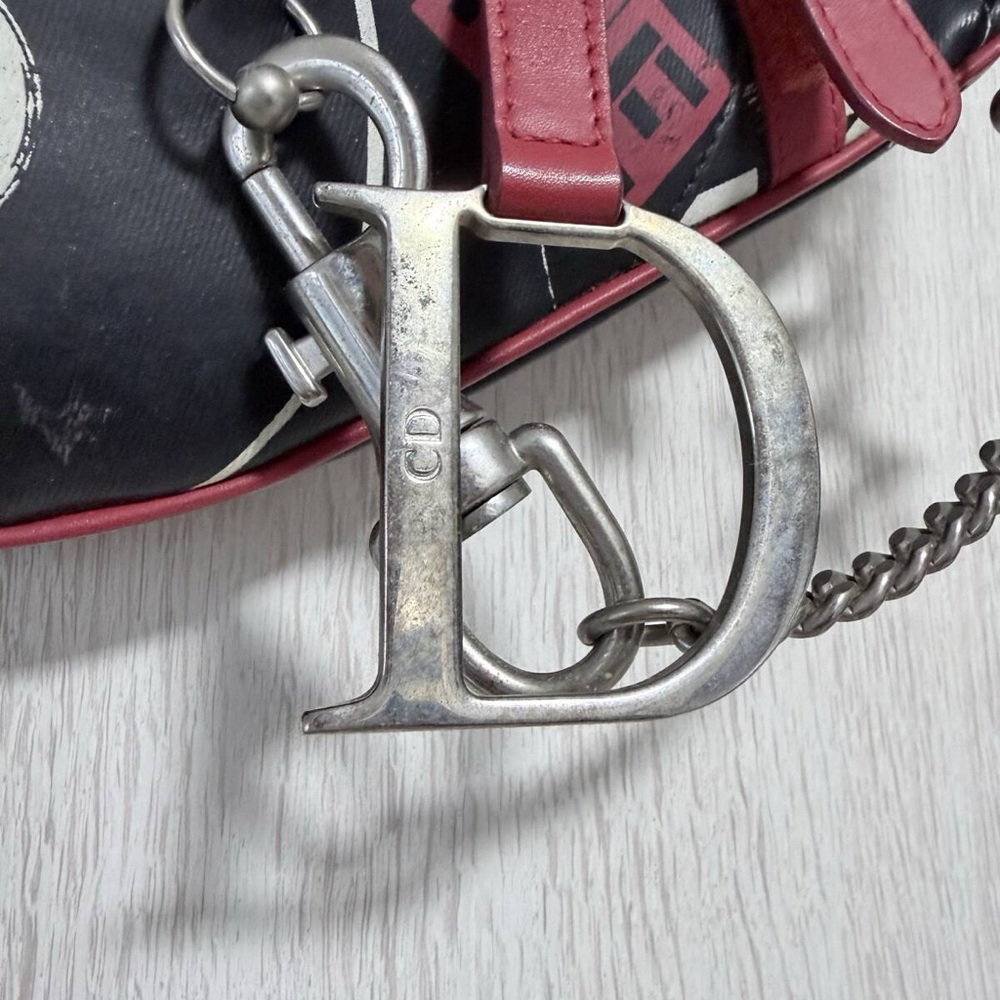 RARE Dior x Galliano Black, Red & White Hardcore Poison Saddle Bag - Picture 4 of 12